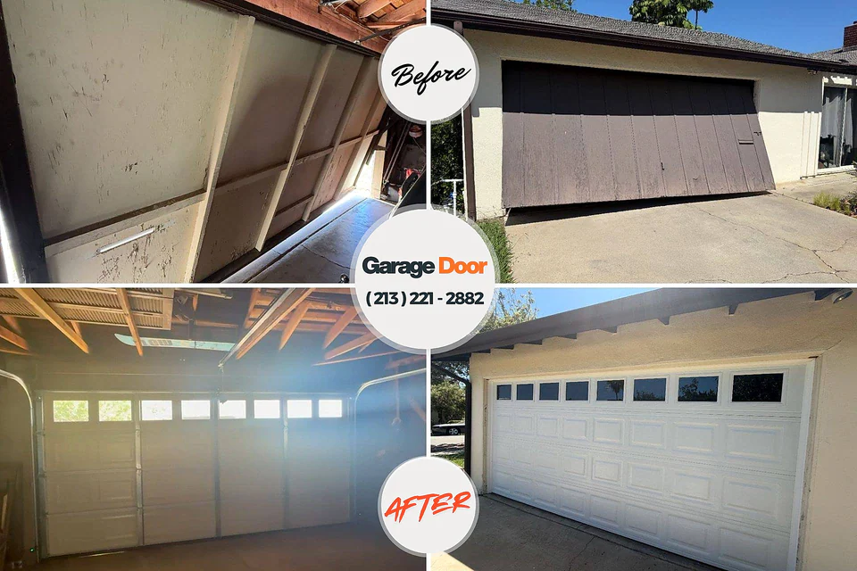 Before and after: garage door repair Brownsville, PA